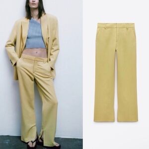 Yellow Wide-Leg Pants Zara
